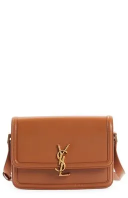 SAINT LAURENT SOLFERINO MEDIUM SATCHEL IN BOX LEATHER brown