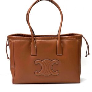 CELINE cabas drawstring cuir triomphe tan