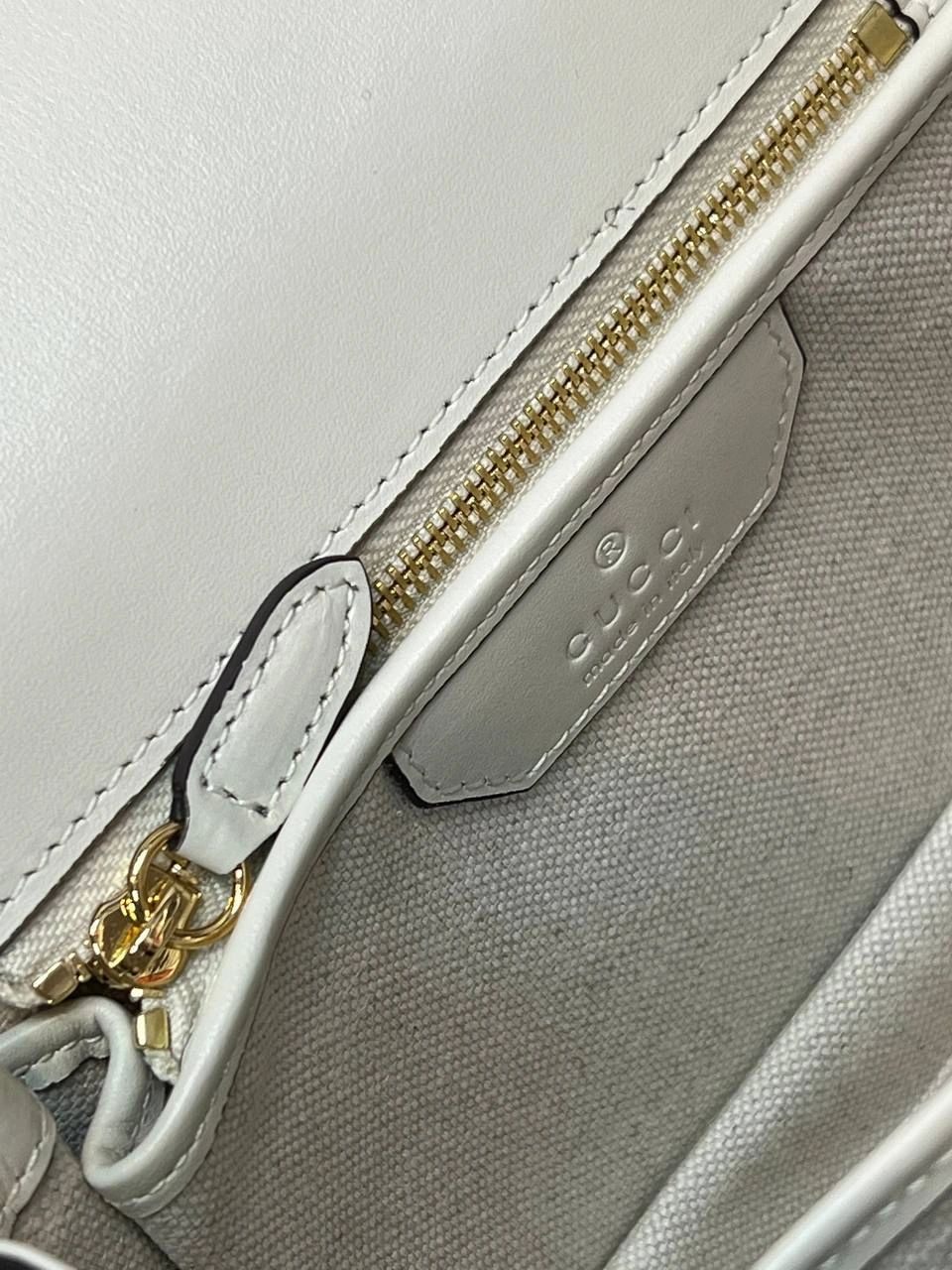Gucci Bamboo 1947 mini top handle bag White leather - Image 7
