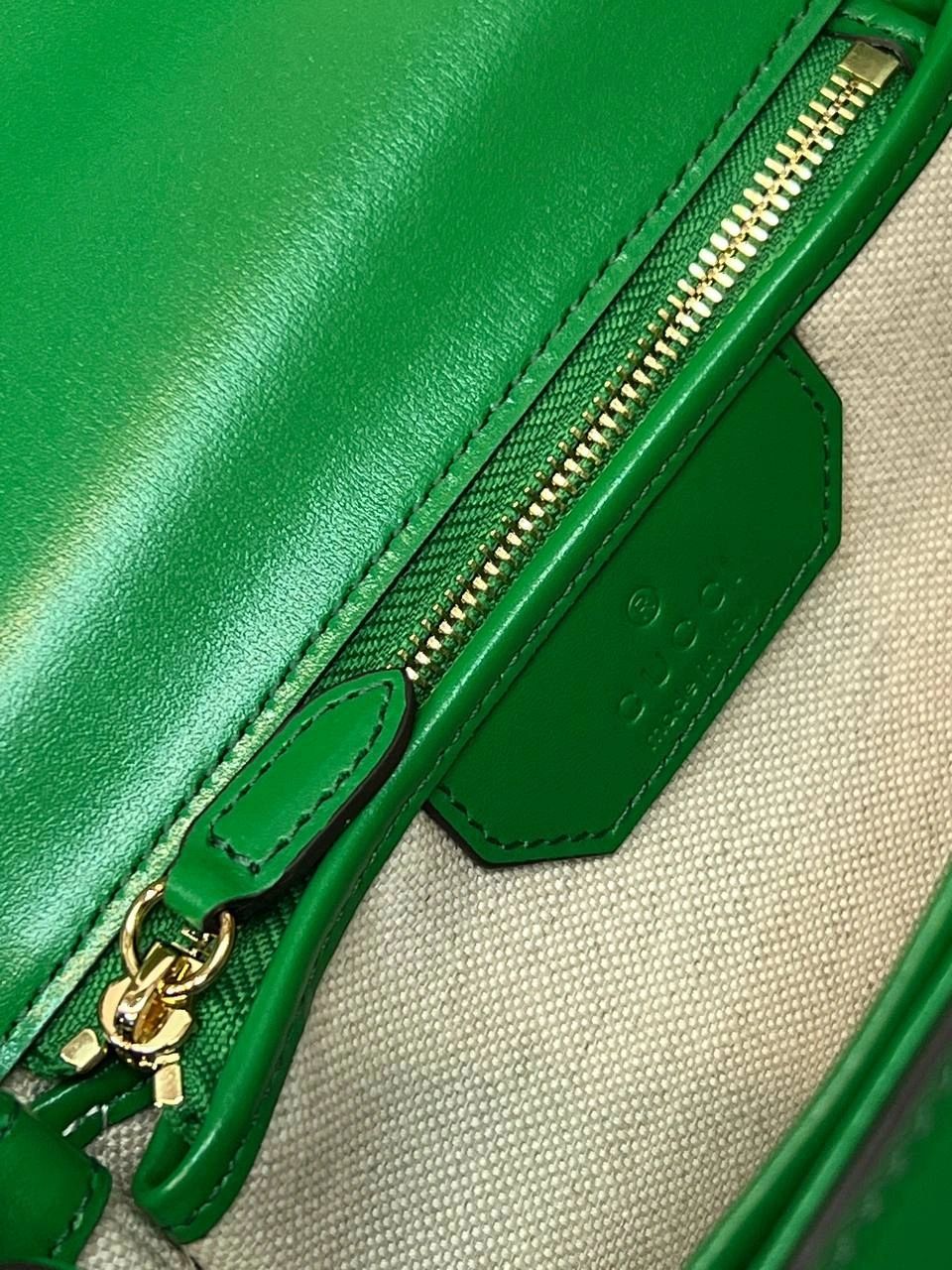 Gucci bamboo 1947 mini top handle bag Green leather - Image 8