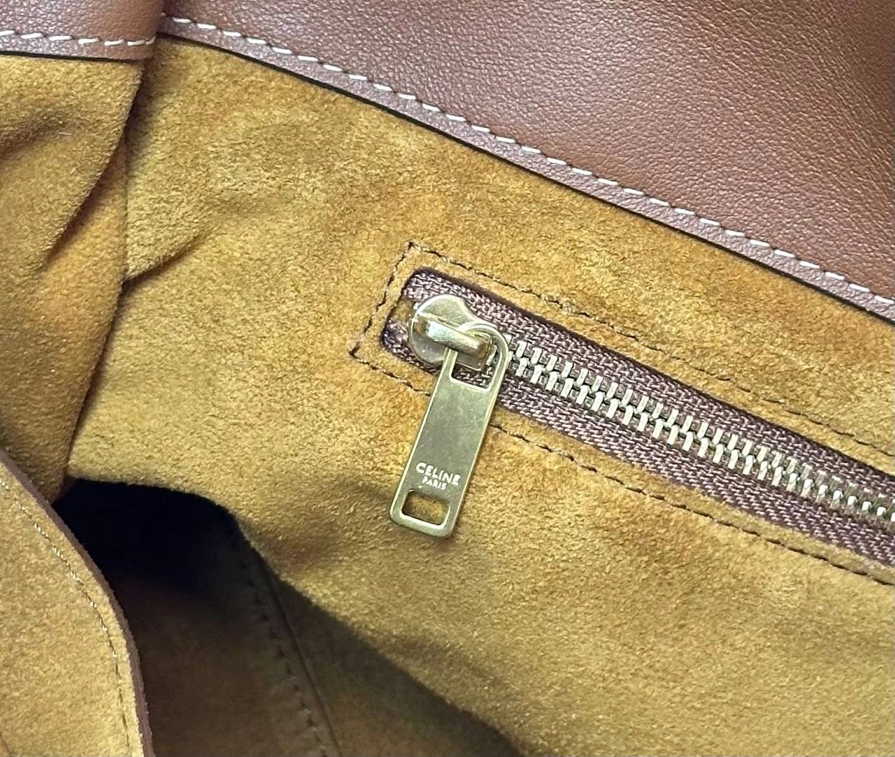 Celine medium appoline bag in Supple Calfskin Tan - Image 7
