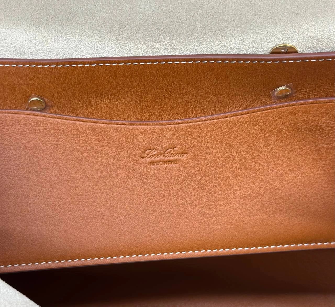 Loro Piana Loom L25 Calfskin Bag – Warm Tan / Sun Gold (Brand New) - Image 6