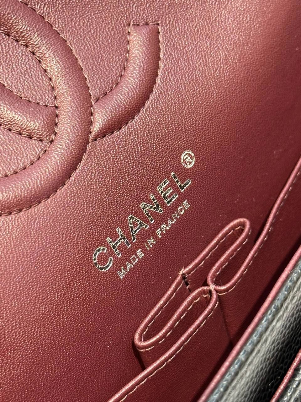Chanel Black Caviar Jumbo Double Flap Bag SHW Classic Flap - Image 4